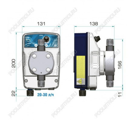 Насос дозир. мембранный eONE MA 20-7 100/250V PVDF TFE/P
